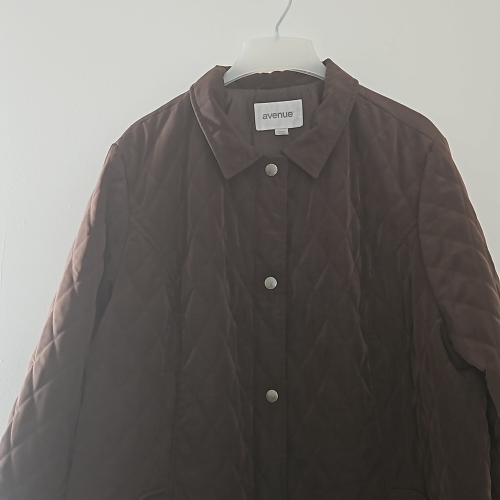 Avenue Quilted Jacket Sz 26/28 Brown Pre-owned - Picture 4 of 12